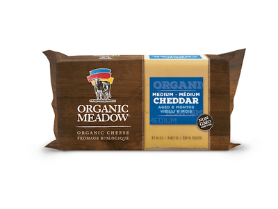 Organic Meadow, Medium Cheddar Cheese, 340G
