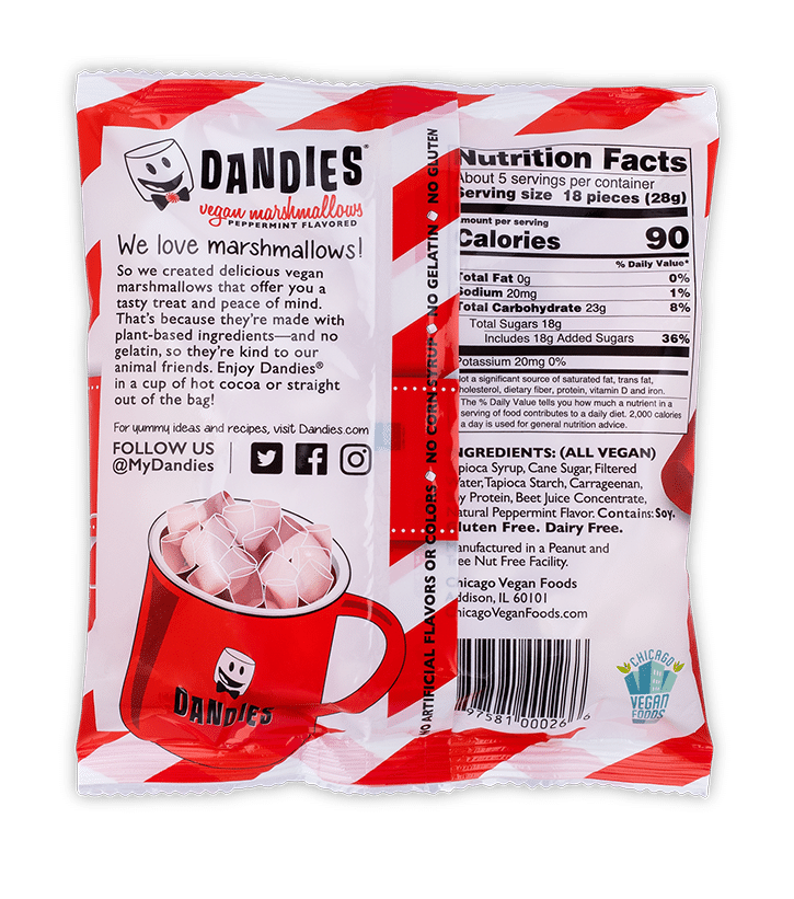 Dandies Vegan Mini Marshmallows, Peppermint Flavour - 142G