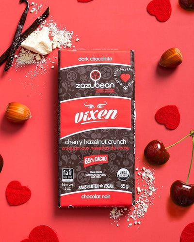 Zazubean  - Vixen: Cherry Hazelnut Crunch, Valentine, 85G