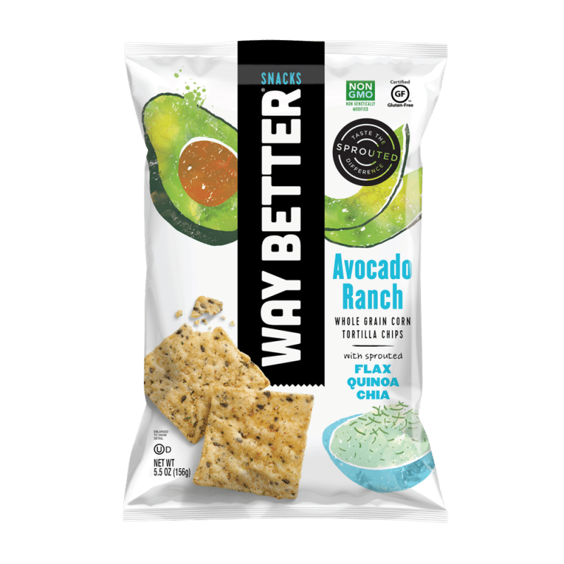 Way Better Snacks Avocado Ranch Whole Grain Tortilla Chips - 156G