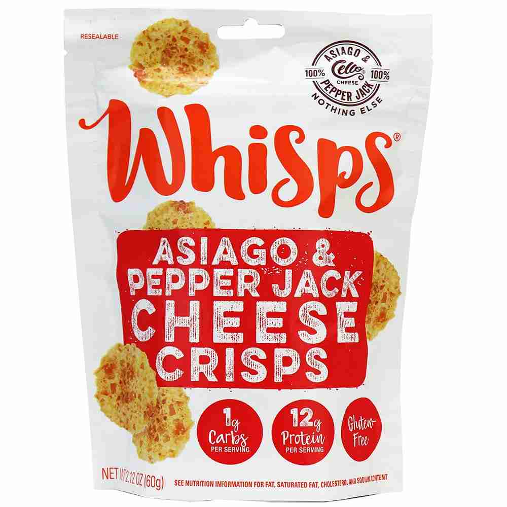 Whisps Asiago Pepper Jack Cheese Crisps - 60G