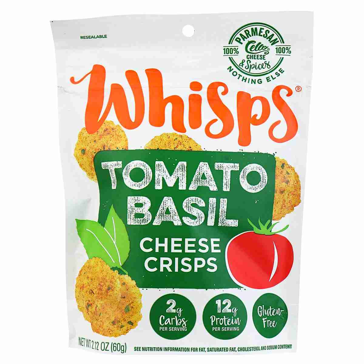 Whisps Tomato Basil Cheese Crisps - 60G