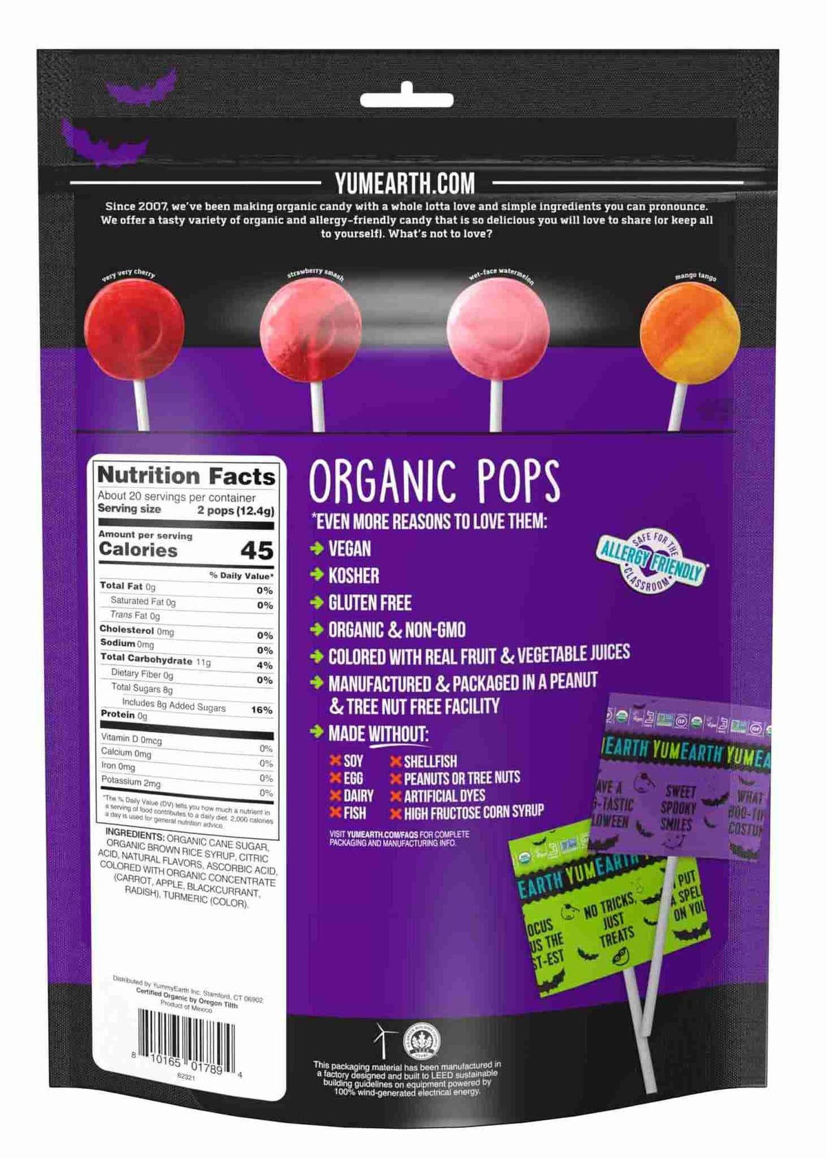 Yum Earth - Halloween Fruit Pops, 371G